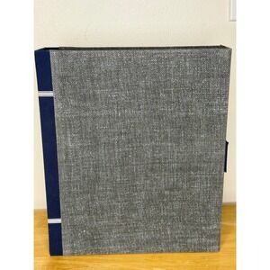 Hearth & Hand Magnolia Cloth Expanding File Folder Organizer Blue Gray Shelf